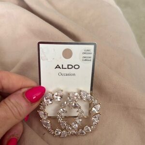 Aldo Gold and Silver Cubic Zirconia Earrings